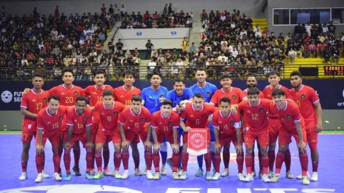 Timnas Futsal Indonesia merayakan kemenangan semifinal Piala Asia Futsal 2026